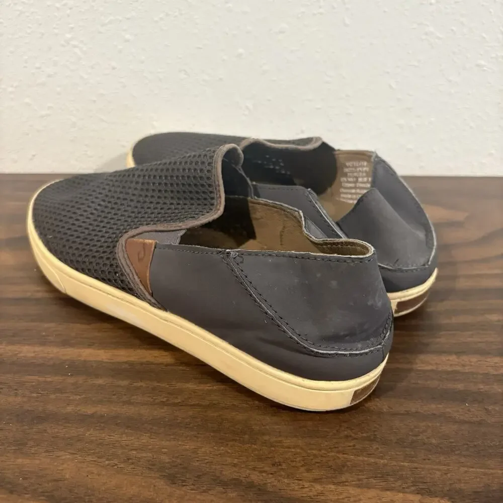 OluKai Pehuea Slip‎ On Gray Mesh Casual Sneakers Shoes Womens Size 8.5